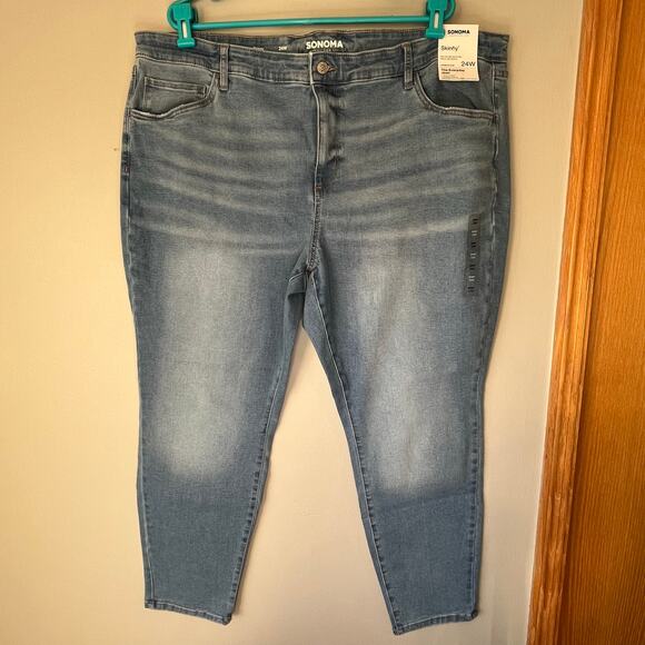 NWT! Sonoma The Everyday Skinny Jean Light Wash Size 24W - Picture 1 of 16